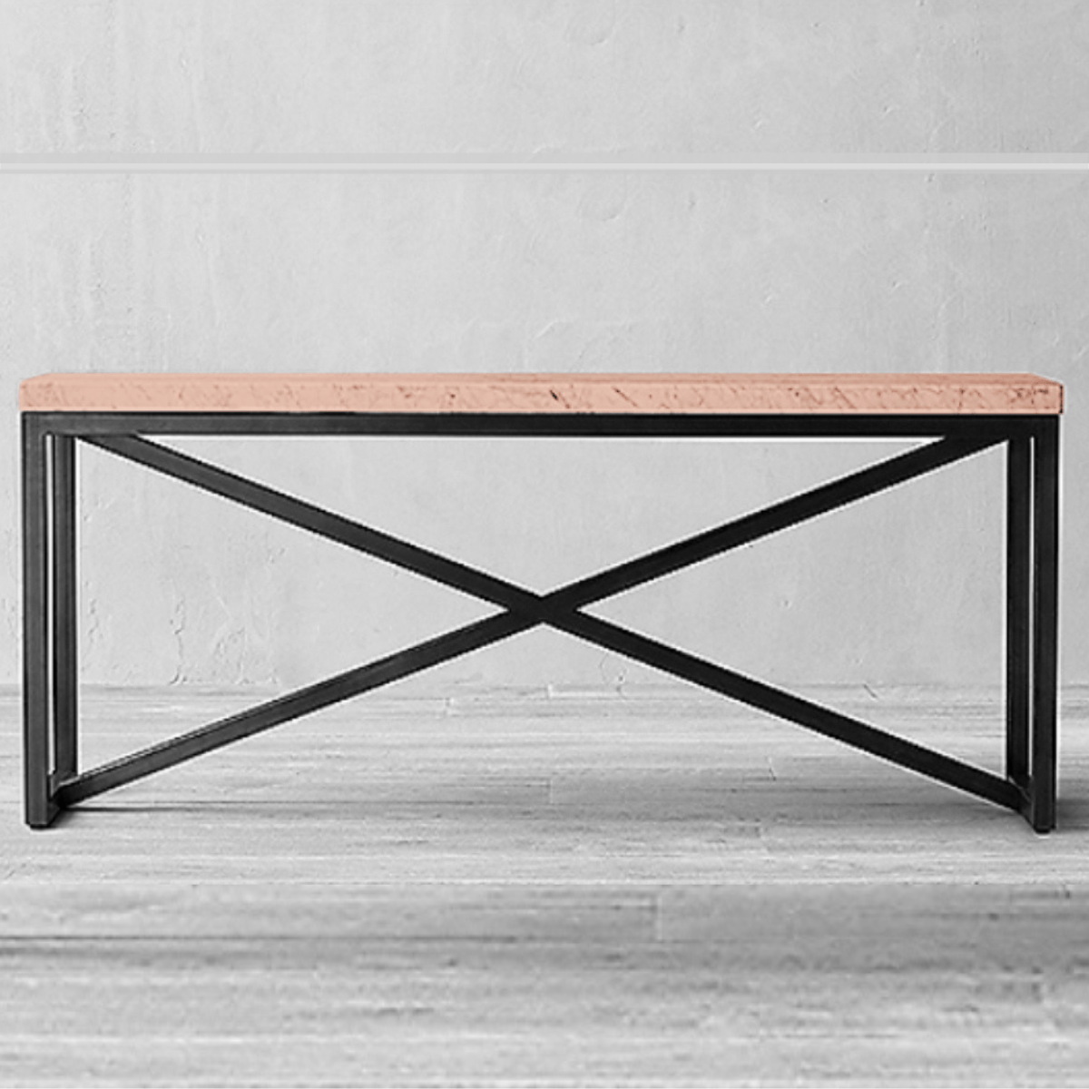 Arrimo lateral Murano en madera Lenga y base de fierro negro | Greenwoods Chile