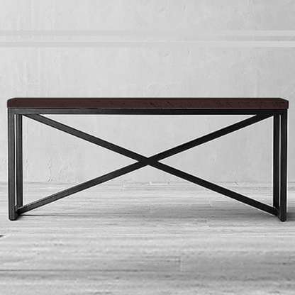 Mesa lateral arrimo de madera personalizada con base de fierro | Greenwoods Chile