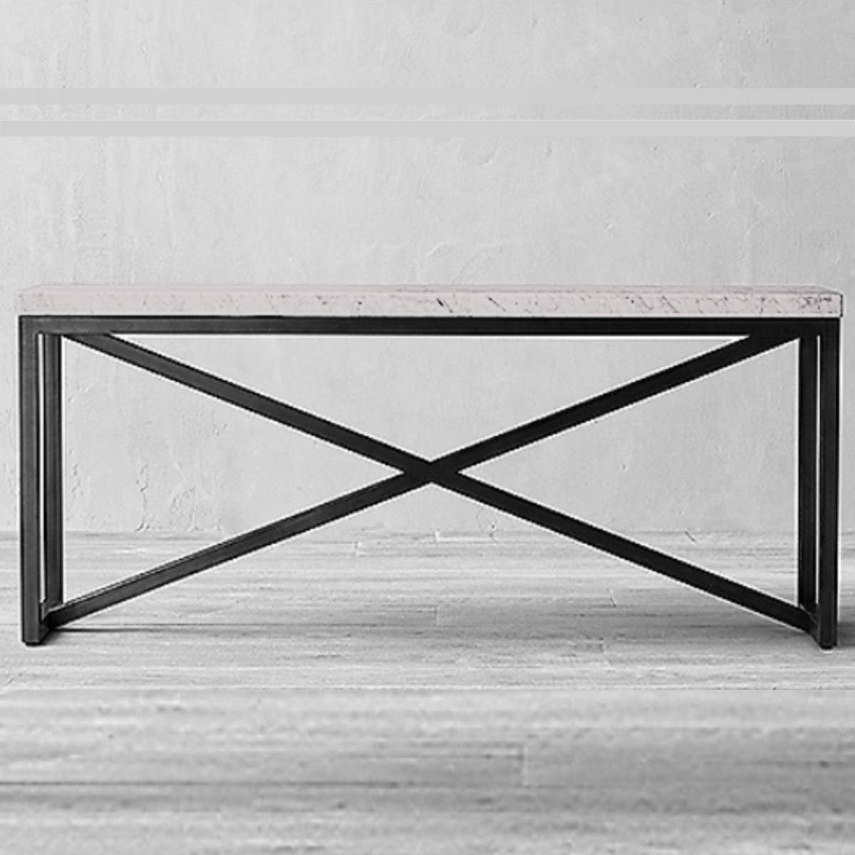 Arrimo consola robusta y elegante de madera y fierro | Greenwoods Chile