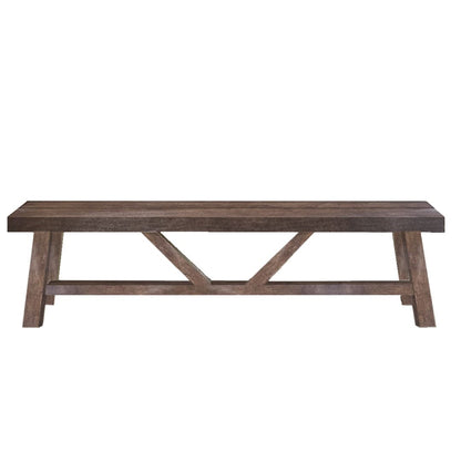 Banqueta rústica moderna en madera lenga, fabricada a mano en Chile por Greenwoods
