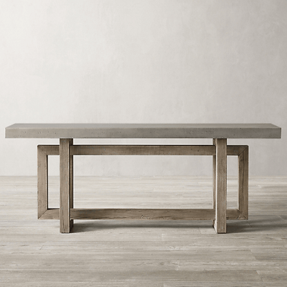 Mesa de comedor modelo Enlace en madera lenga tono claro — diseño robusto y minimalista de Greenwoods.