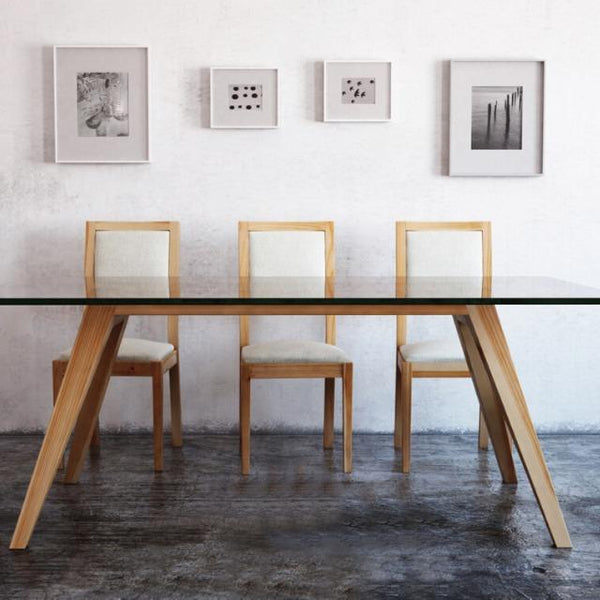 MESA COMEDOR MADERA LENGA Y VIDRIO PARÍS A MEDIDA | GREENWOODS