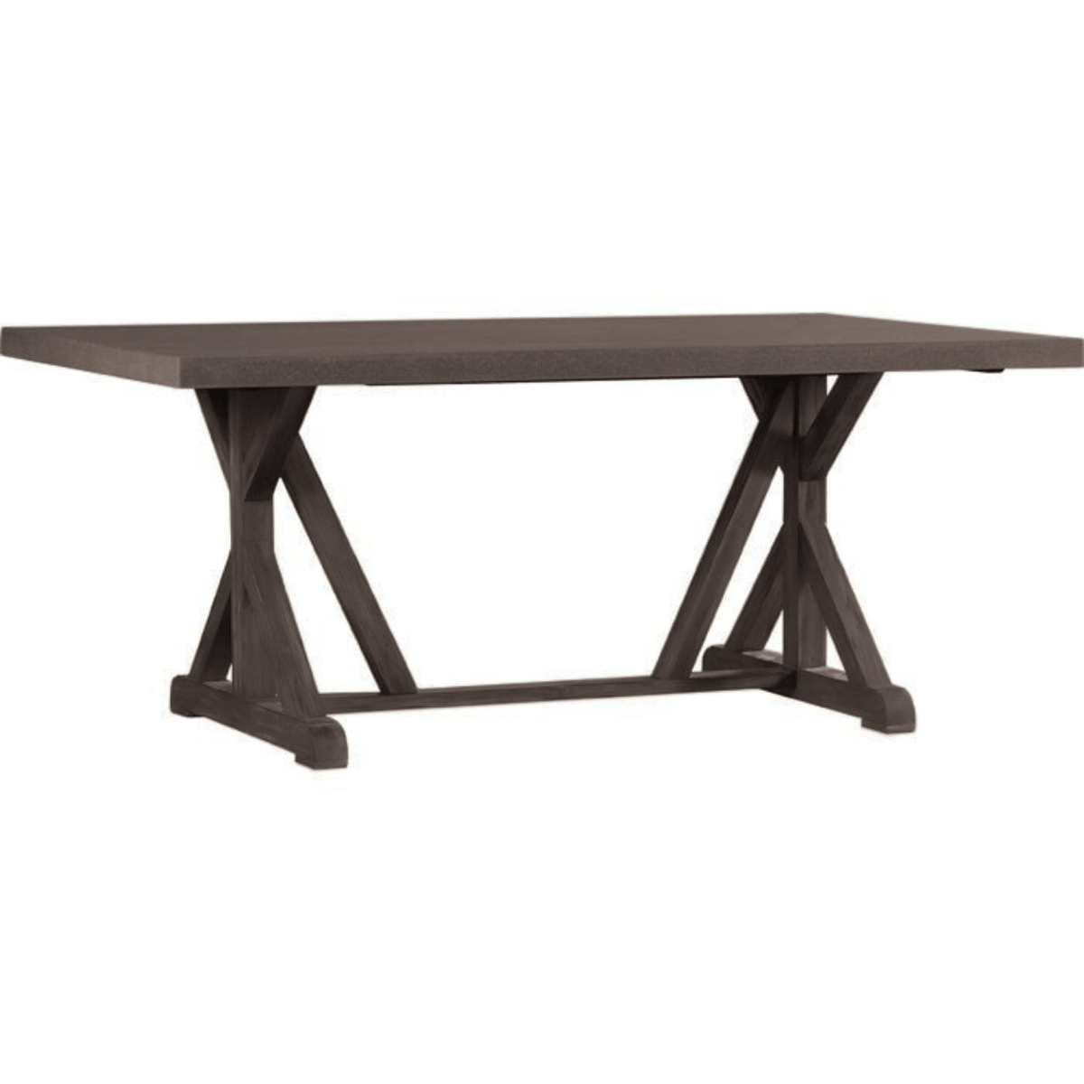 Mesa de comedor Polonia en madera lenga tono oscuro — base doble X a medida, disponible en múltiples tonos — Greenwoods Chile