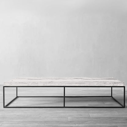 Mesa de centro Ruby estilo minimalista en madera y fierro negro | Greenwoods Chile