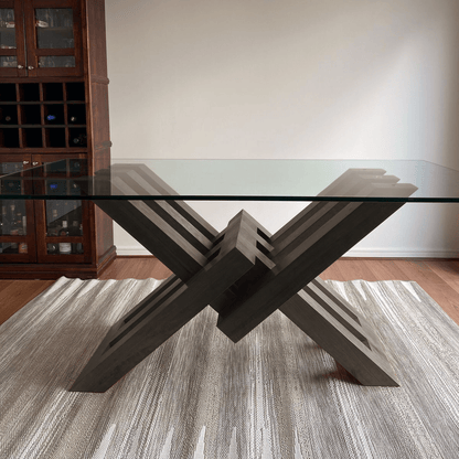 Mesa de comedor de madera y vidrio Cadena. - mesa comedor | Greenwoods Chile