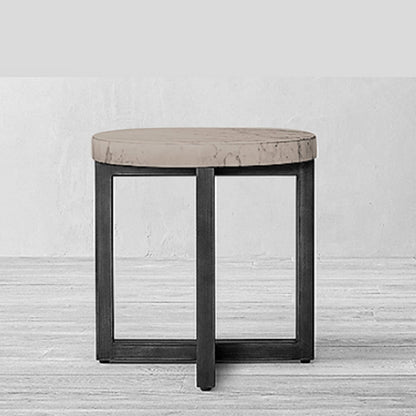 Mesa lateral Murano de diseño moderno con cubierta de madera y base de fierro | Greenwoods